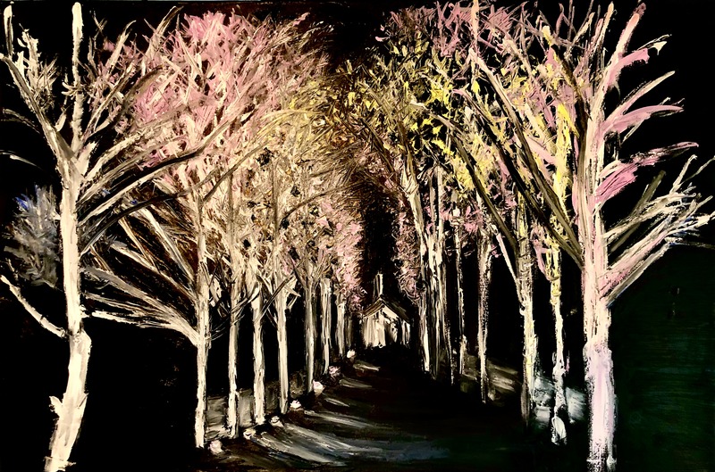 Cathedral of Midnight Branches — oil painting by Karin Kepler Springer